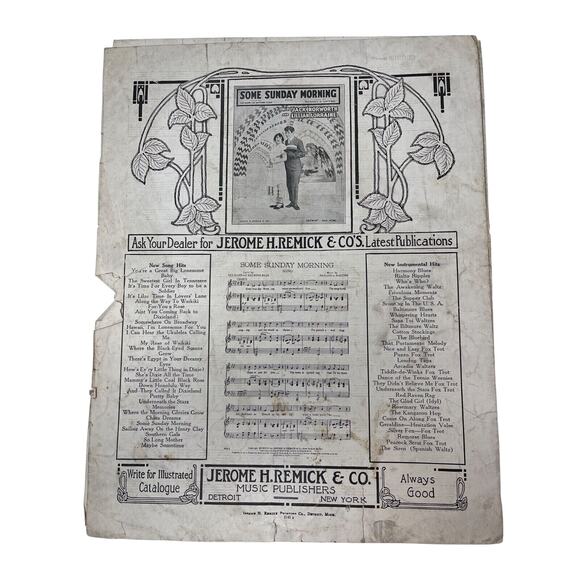 1917 Antique For You A Rose Song Sheet Music Will D Cobb Gus Edwards - Picture 6 of 7